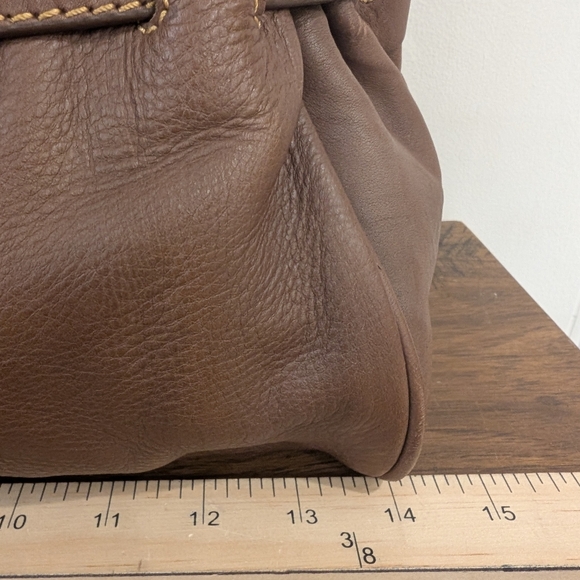Guy Laroche Leather Handbag Chocolate Brown Leather Shoulder bag - Picture 3 of 16